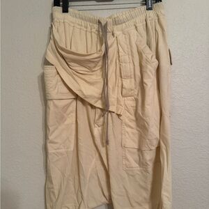 Rick Owens DRKSHDW Natural Cotton Drop-Crotch Shorts